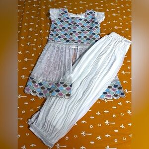 Beautiful ethnic haram pants slit top